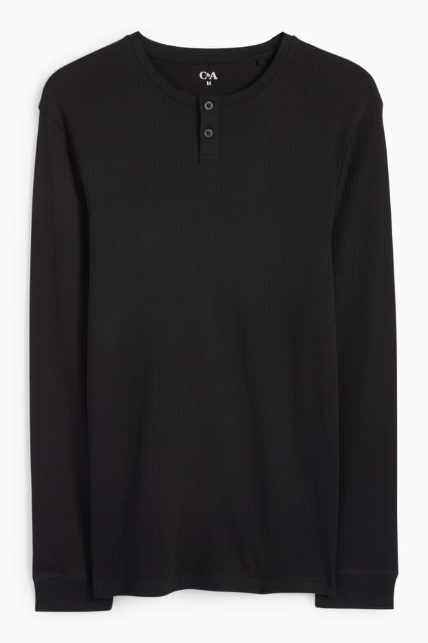 Men - Vest - ribbed - black