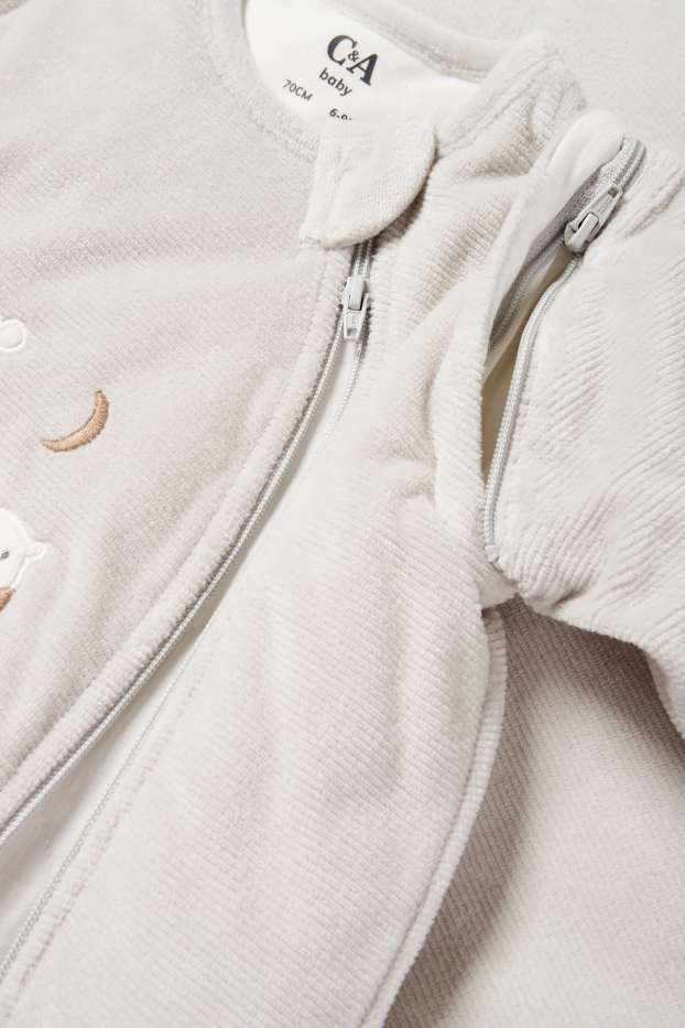 Bebés niñas - Oso polar - saco de dormir para bebé - 6-18 meses - de canalé - gris claro