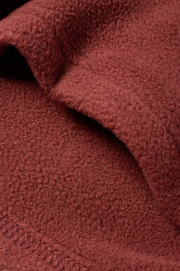 Děti - chlapci - Fleecová mikina s kapucí - bordeaux