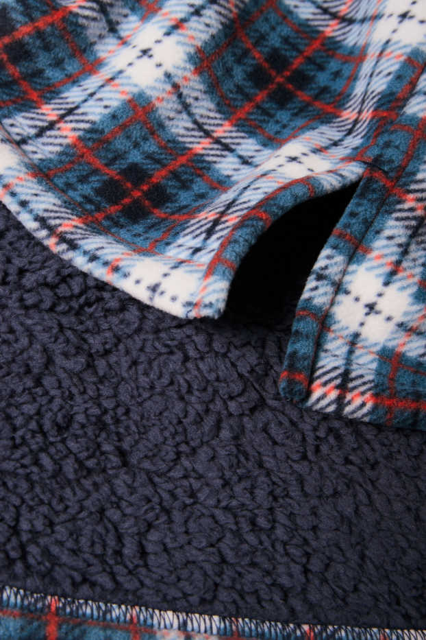 Men - Hoodie blanket - check - dark blue