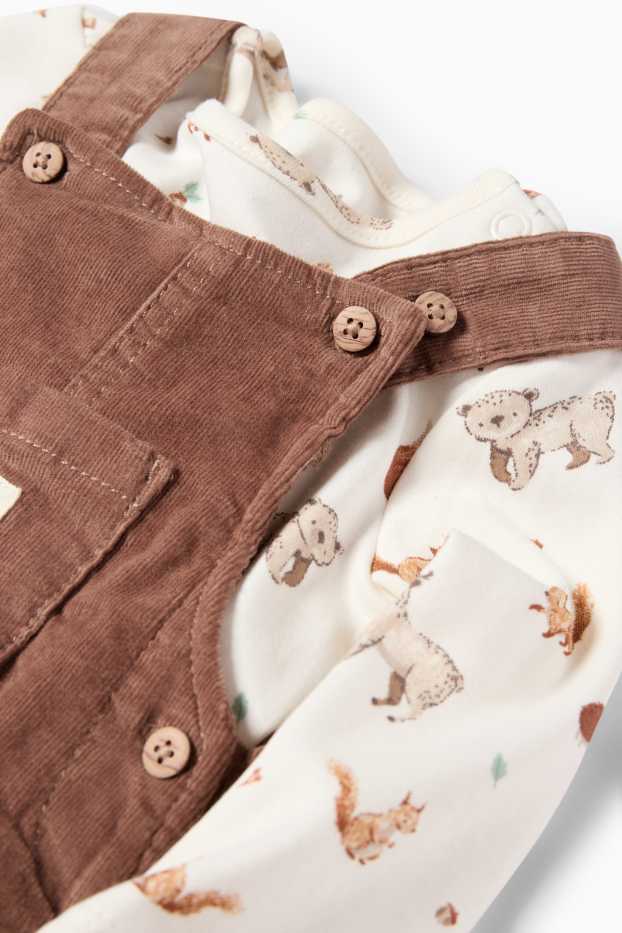Miminka - chlapci - Divoká zvířata - outfit pro miminka - 2dílný - hnědá