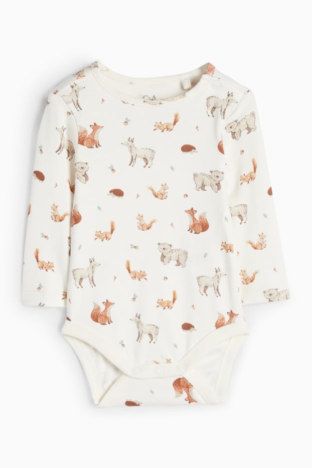 Miminka - chlapci - Divoká zvířata - outfit pro miminka - 2dílný - hnědá