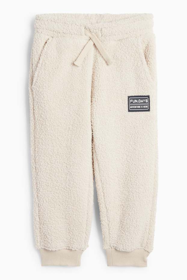 Enfants garçons - Pantalon de jogging en polaire - blanc crème