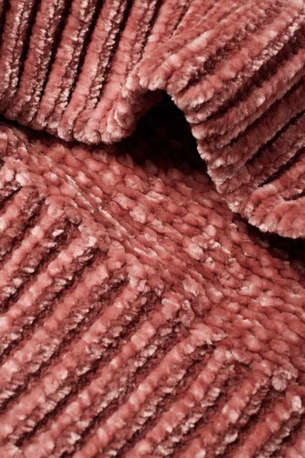 Kinder Mädchen - Schleife - Chenille-Pullover - gerippt - dunkelrosa