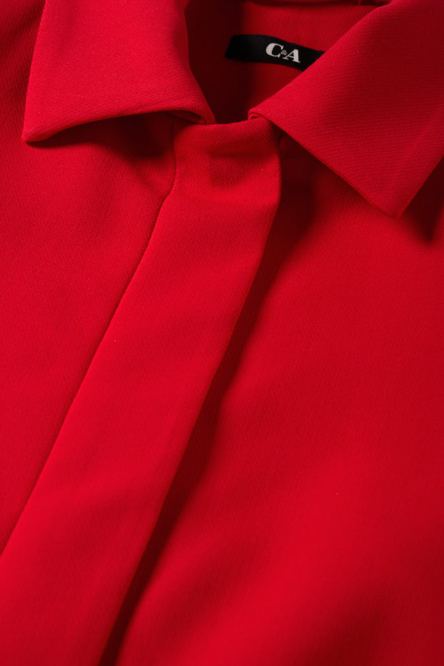 Women - Cropped blazer - fitted - red