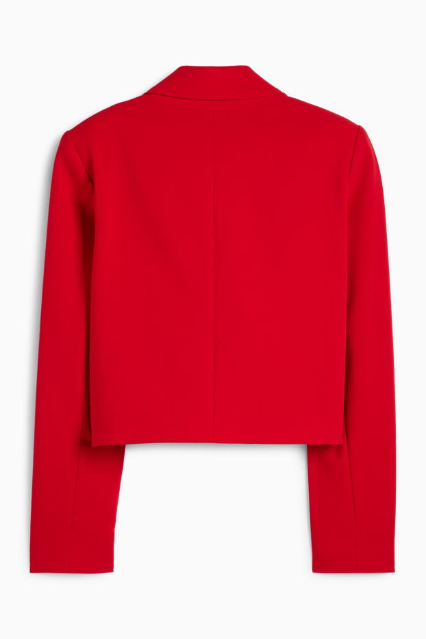Women - Cropped blazer - fitted - red