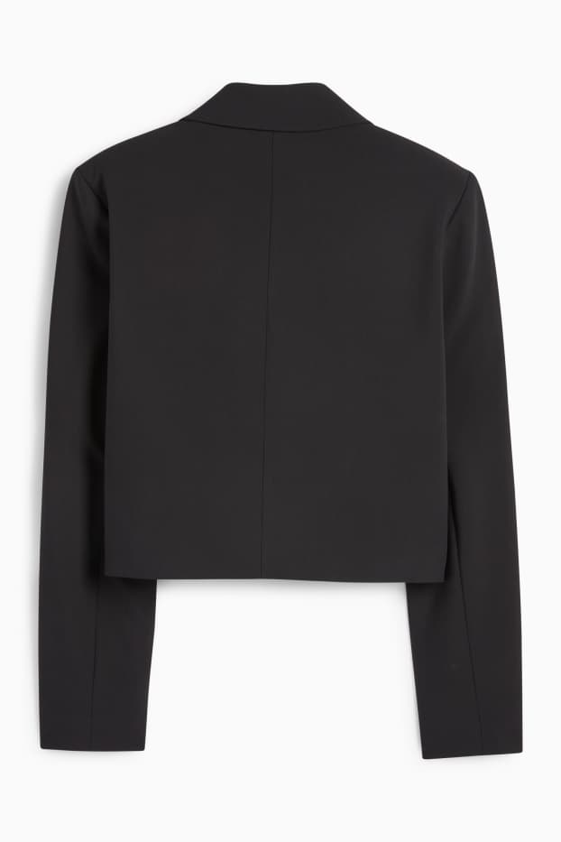 Women - Cropped blazer - fitted - black
