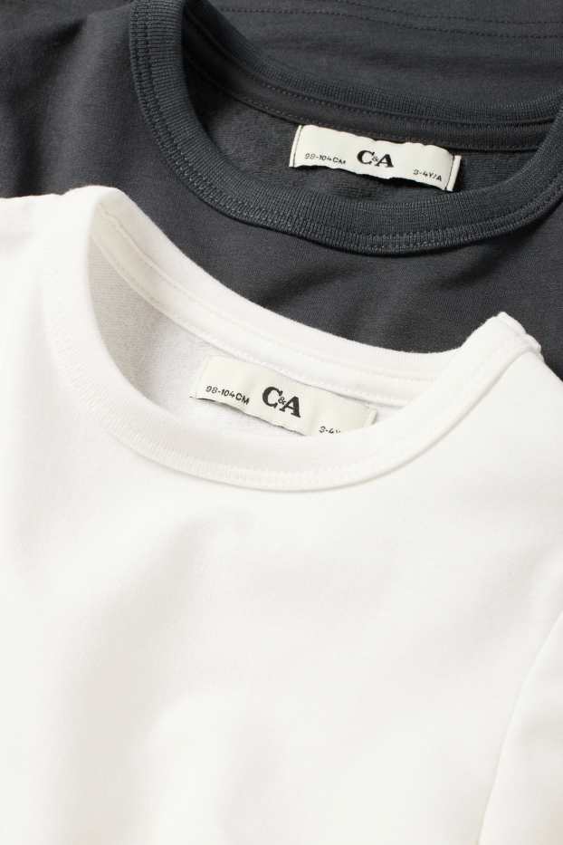 Kinderen: jongens - Set van 2 - thermo-ondershirt - zwart / wit