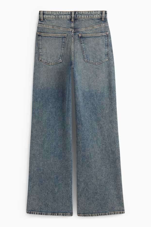 Damen - Wide Leg Jeans - Mid Waist - helljeansblau
