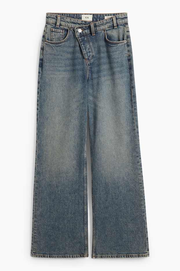 Damen - Wide Leg Jeans - Mid Waist - helljeansblau