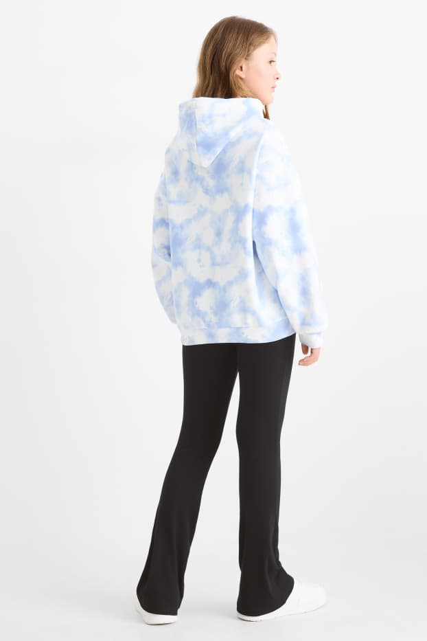 Niñas - Lilo & Stitch - conjunto - sudadera con capucha y leggings acampanados - 2 prendas - azul / negro