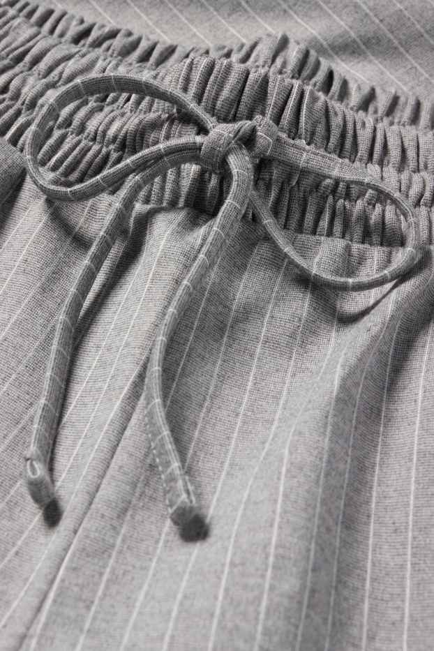 Mujer - Pantalón de jersey - high waist - wide leg - raya diplomática - gris