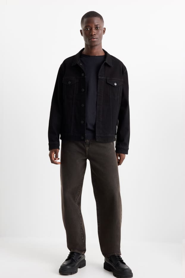 Pánské - Barrel jeans - džíny - hnědé