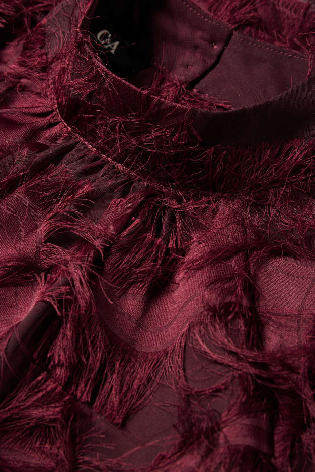 Donna - Blusa frangiata - bordeaux