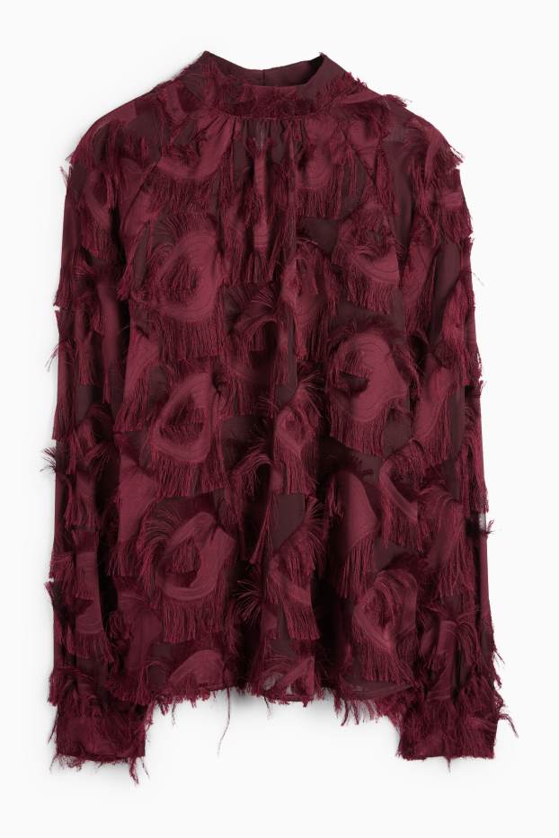 Donna - Blusa frangiata - bordeaux