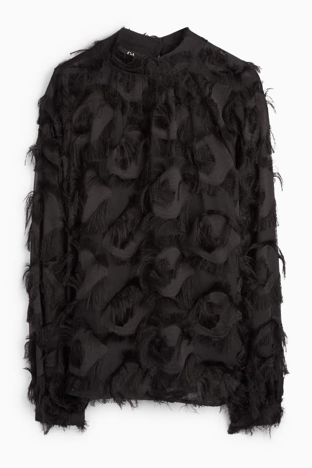 Donna - Blusa frangiata - nero