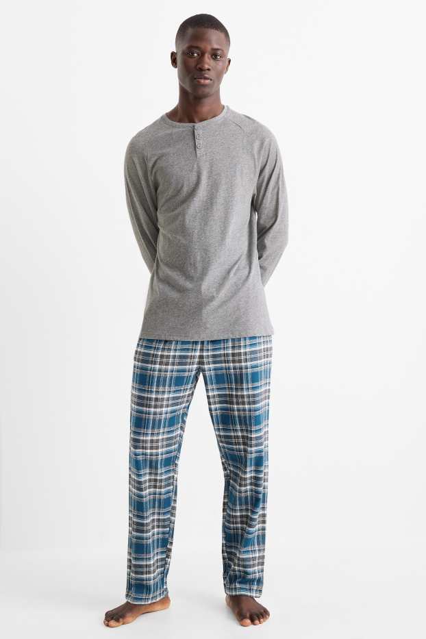 Home - Pijama amb pantalons de franel·la - gris