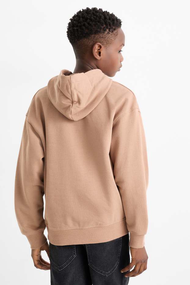 Kinderen: jongens - Headset - hoodie - lichtbruin