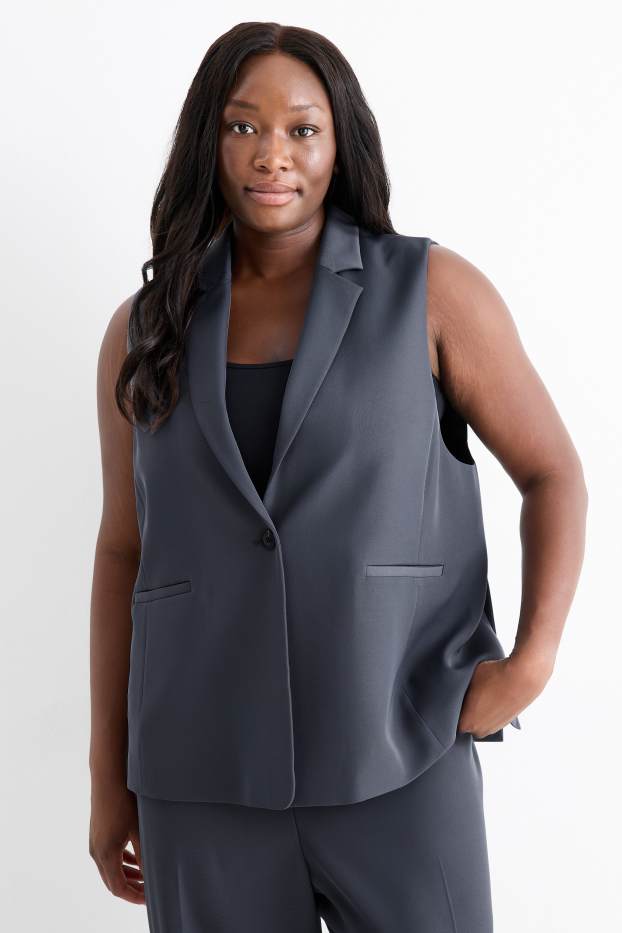 Dames - Business-gilet - straight fit - blauw