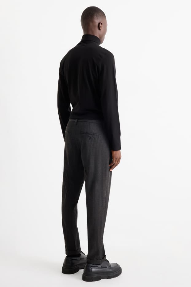 Uomo - Pantaloni chino - tapered fit - design gessato - grigio scuro