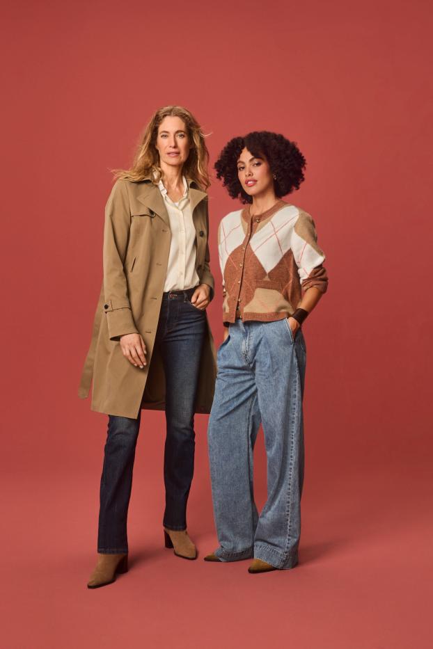 Women - Cardigan - check - beige