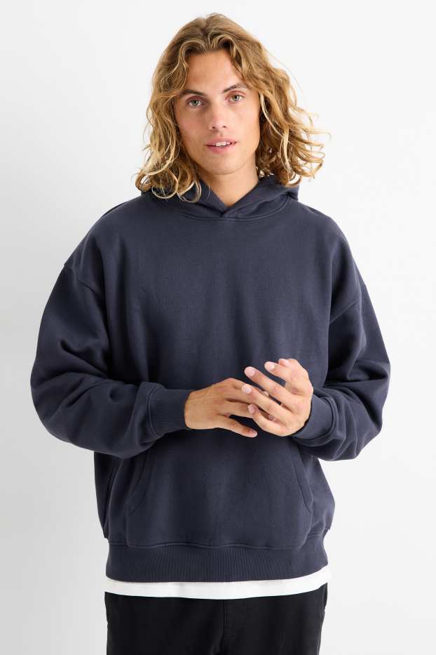 Hommes - Sweat à capuche - bleu foncé