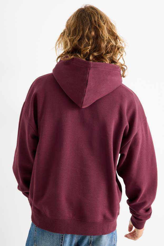 Hombre - Sudadera con capucha - burdeos