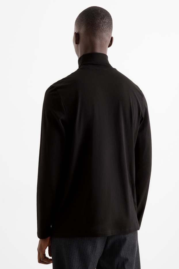 Herren - Rollkragenshirt - schwarz