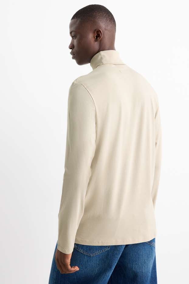 Men - Turtleneck top - taupe