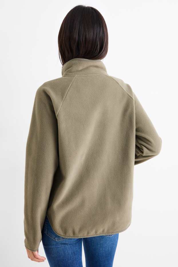 Damen - Fleece-Sweatjacke - khaki