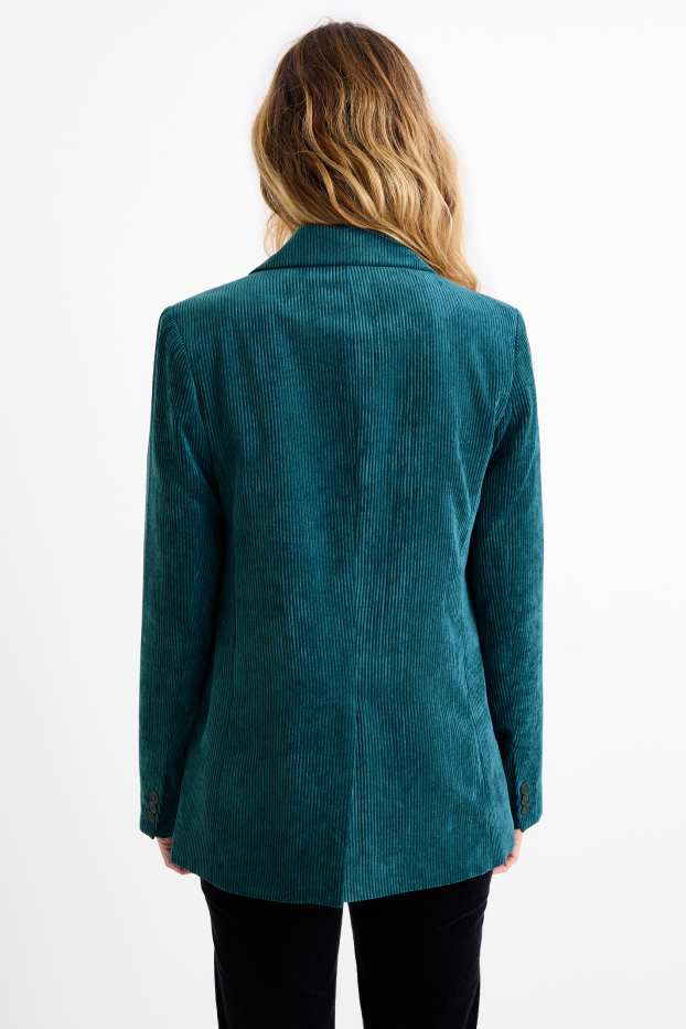 Mujer - Americana larga de pana - regular fit - petróleo