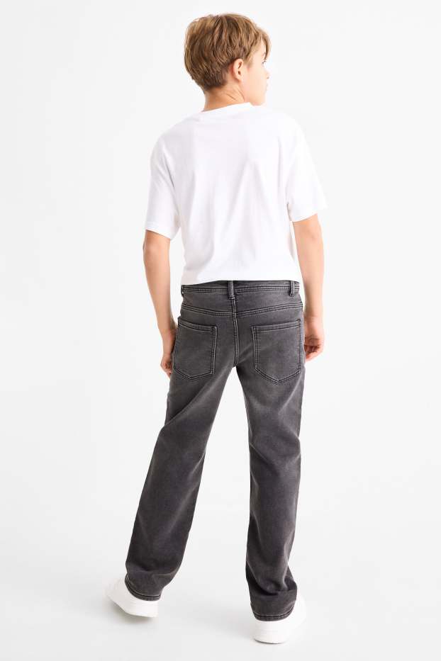 Enfants garçons - Jean de coupe droite - jean chaud - jog denim - jean gris