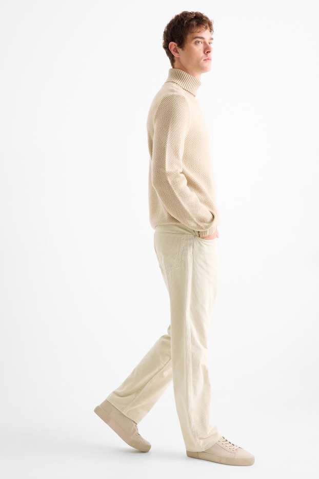 Hombre - Pantalón de pana - relaxed fit - beige claro