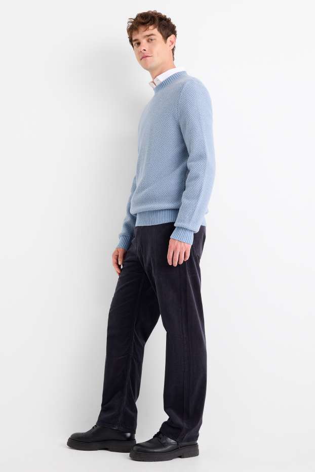 Herren - Cordhose - Relaxed Fit - dunkelblau
