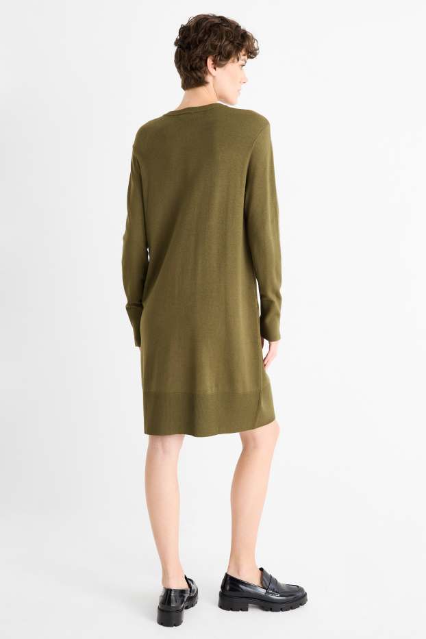 Donna - Vestito in maglia - kaki