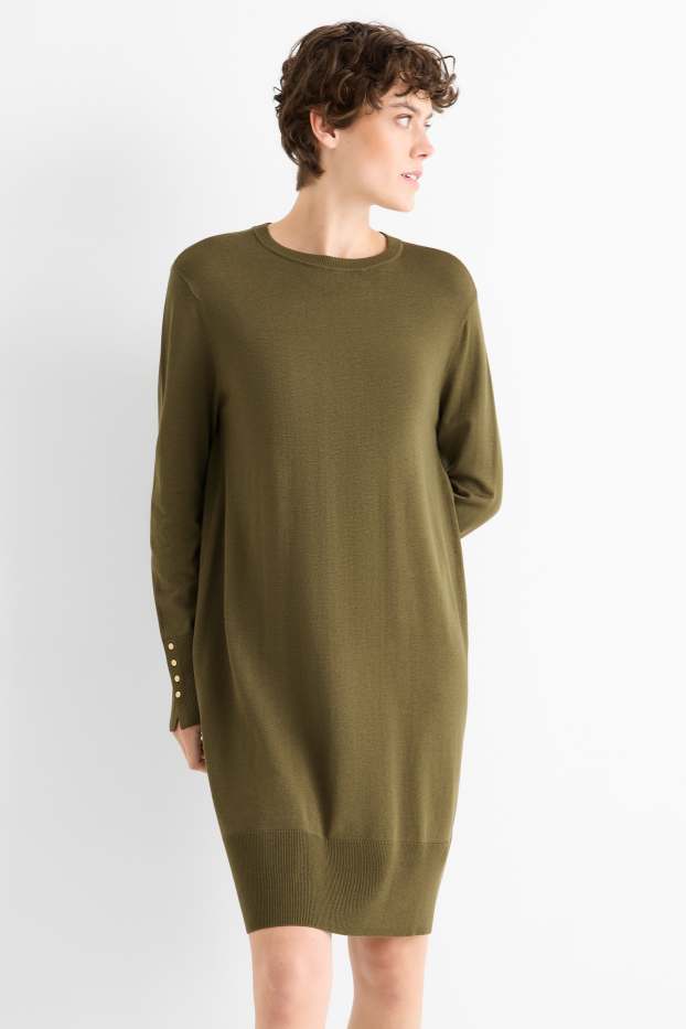 Donna - Vestito in maglia - kaki