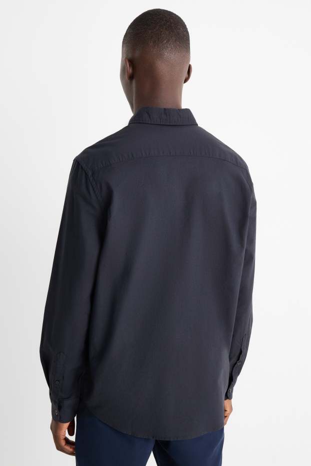 Herren - Hemd - Regular Fit - Button-down - dunkelblau