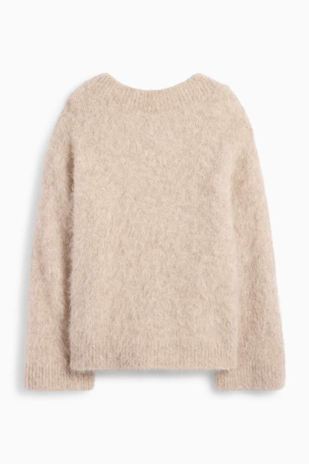 Mujer - Jersey - mezcla de alpaca - beige claro