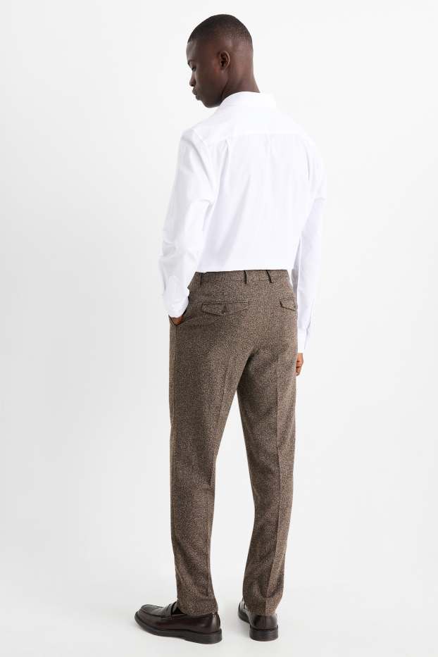 Heren - Broek uit het combi-systeem - regular fit - stretch - met structuur - bruin