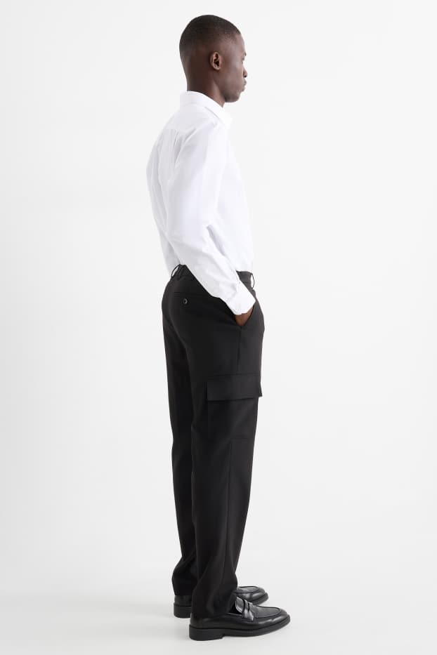 Hommes - Pantalon de costume - regular fit - Flex - noir