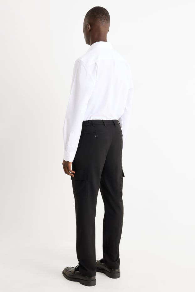 Hommes - Pantalon de costume - regular fit - Flex - noir