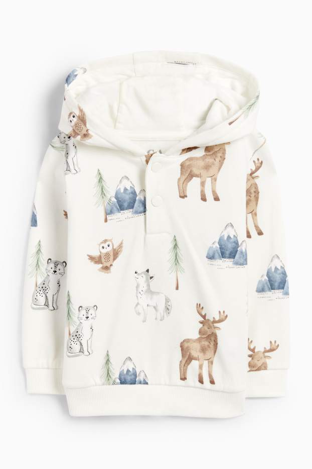 Miminka - chlapci - Divoká zvířata - outfit pro miminka - 2dílný - bílá/béžová