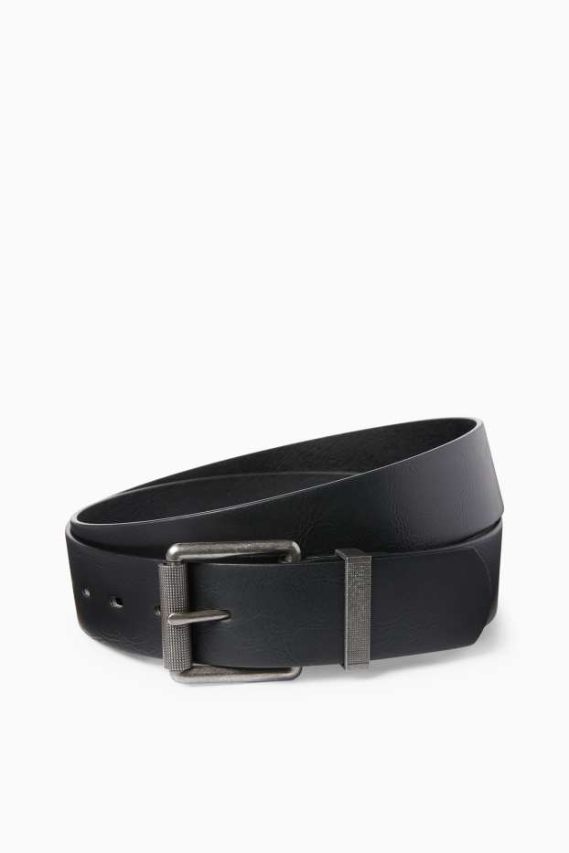 Pánské - Pásek - imitace kůže - černá