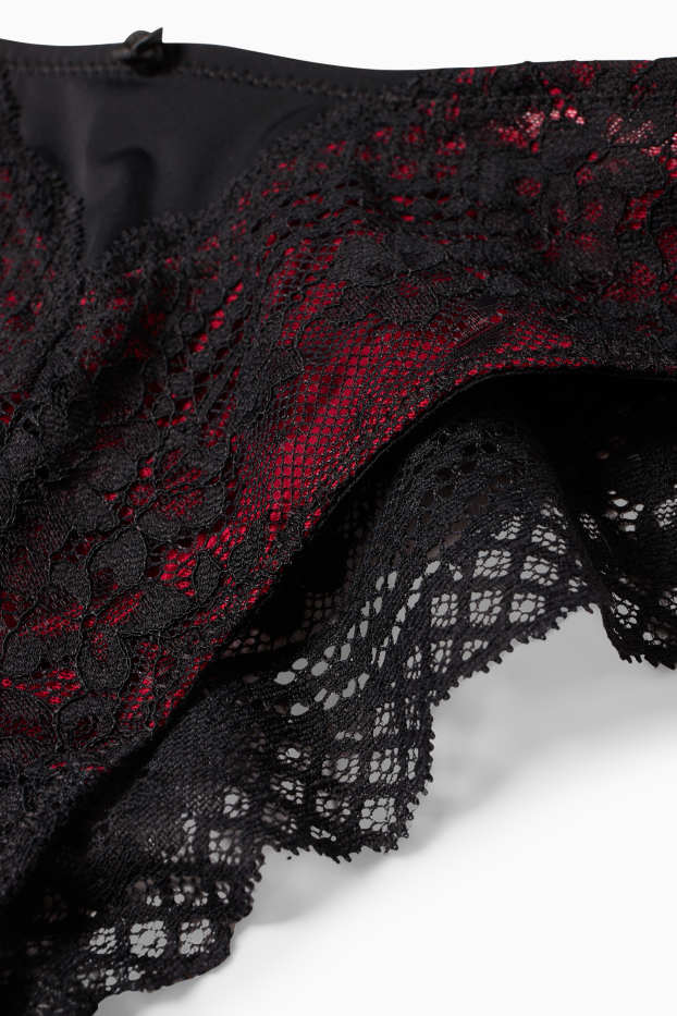 Dames - Slip - bordeaux / zwart