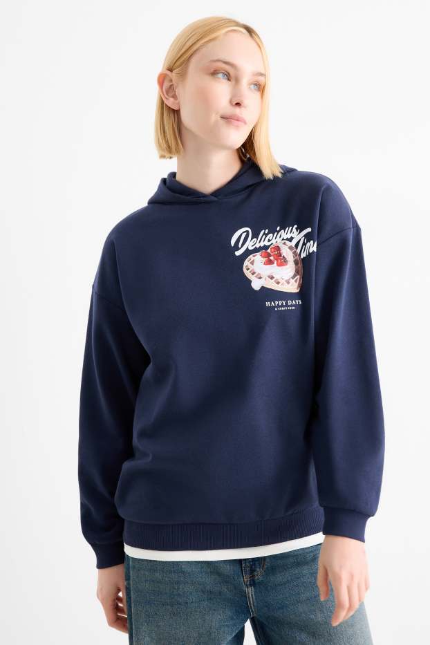 Dames - Hoodie - donkerblauw