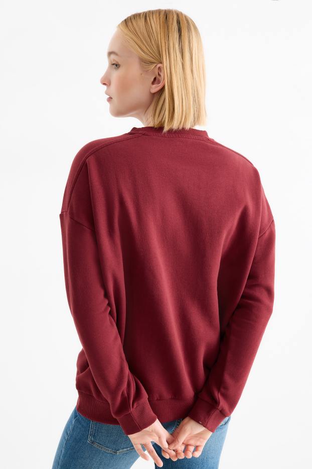 Femmes - Sweat - rouge foncé