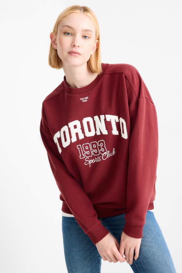Femmes - Sweat - rouge foncé