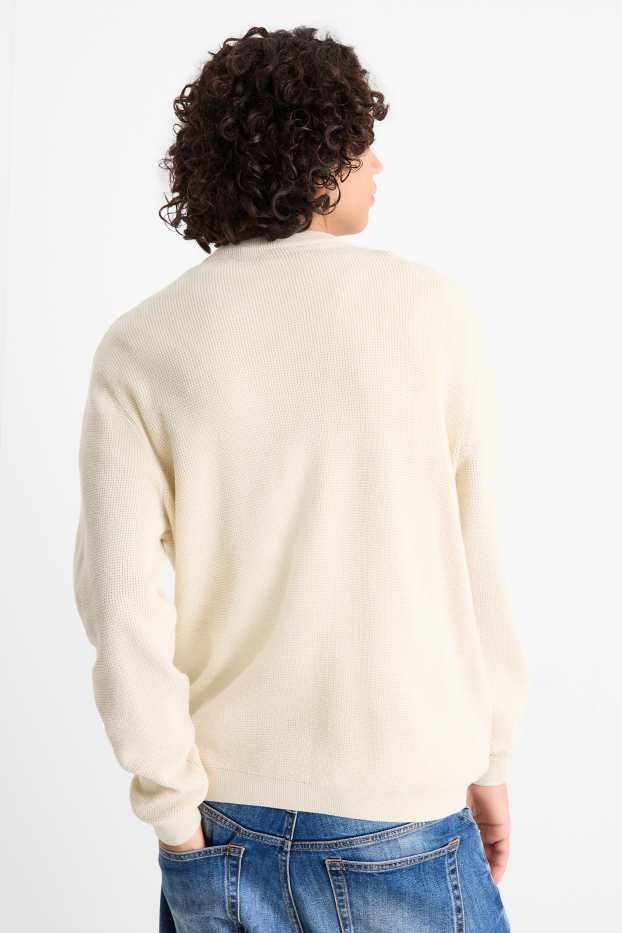 Men - Jumper - textured - cremewhite