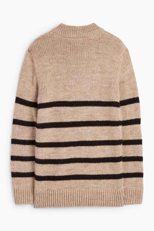 Enfants garçons - Pull - à rayures - beige