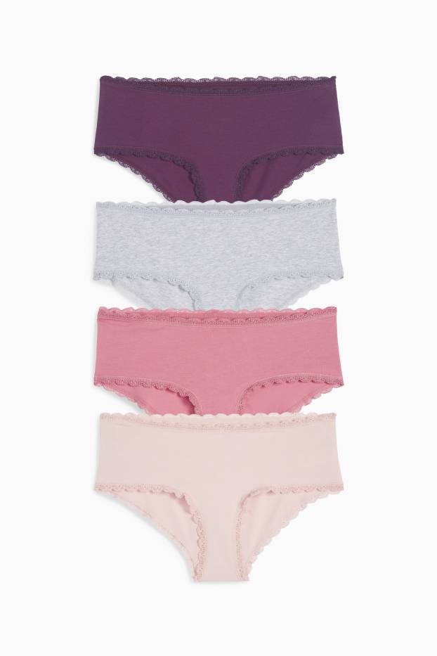 Dames - Set van 4 - hipster - roze